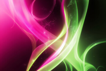 Obraz premium A striking neon background with bright green and pink spirals creating a dynamic and energetic effect.