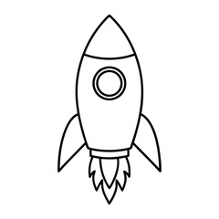 cartoon rocket isolated on white