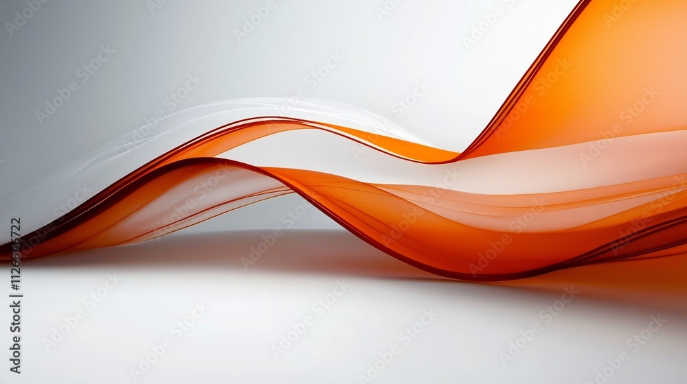 Poster vibrant overlapping translucent layers creating a bold 3d roll up design with geometric patterns and