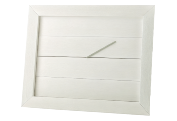 Simple minimalist white wood wall clock isolated with transparent background