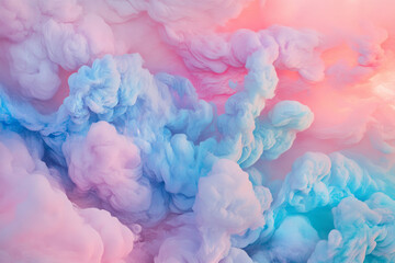 Fototapeta premium A vibrant background of glowing pastel clouds blending into a dreamy gradient of pink and blue.