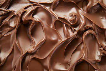 Fototapeta premium A glossy mocha mousse background with subtle chocolate folds and light caramel undertones.