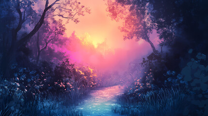 Obraz premium Color vignette. Opalescent. Illustration