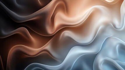 Obraz premium Abstract Flowing Gradient Waves in Soft Baby Blue and Brown Tones as Wallpaper Illustration