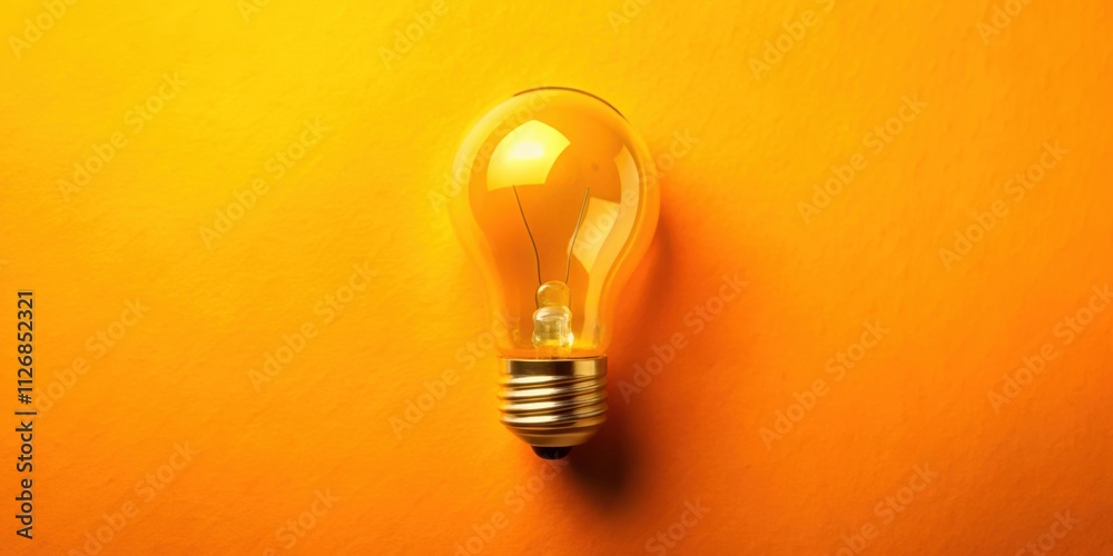 Aufkleber a single lightbulb rests on a vibrant yellow background, representing a spark of innovation and insp
