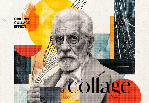 Abstract Collage Photo Effect Mockup