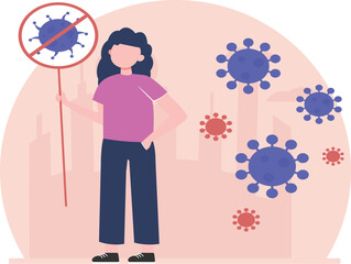 Covid Sufferer : Vector illustration, which can easily modify or edit