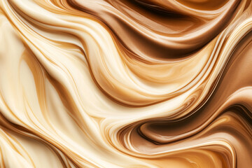 Fototapeta premium A delicate mocha mousse background featuring smooth folds of light brown and caramel hues.