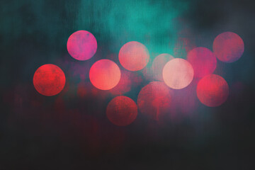 An abstract digital background of floating orbs in vibrant teal, red, and magenta, emitting soft light on a dark canvas.