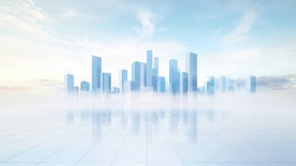 Obraz premium Futuristic Concept of Renewable Energy Integration in Modern Urban Landscape