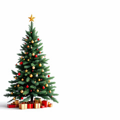 Fototapeta premium Luxury Christmas Tree White Background