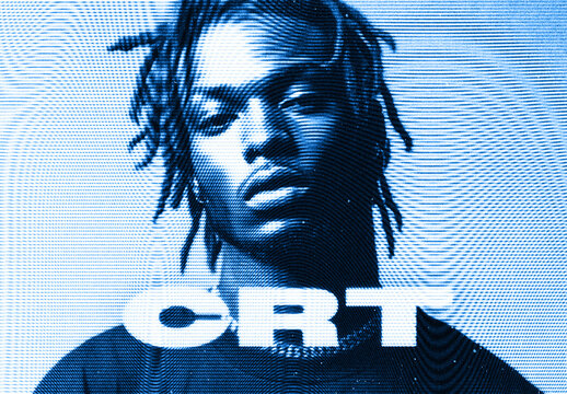 CRT Screen Photo Effect Mockup