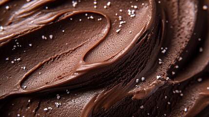 Close-up of rich chocolate dessert showcasing velvety texture, deep brown tones, and indulgent allure, symbolizing comfort, luxury, and the pleasure of life's simple yet profound delights