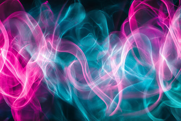 Obraz premium A vibrant background featuring abstract light waves in pink and turquoise, creating a dynamic and energetic look.