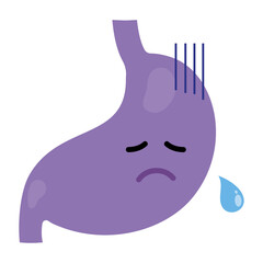 調子の悪い胃のイラスト