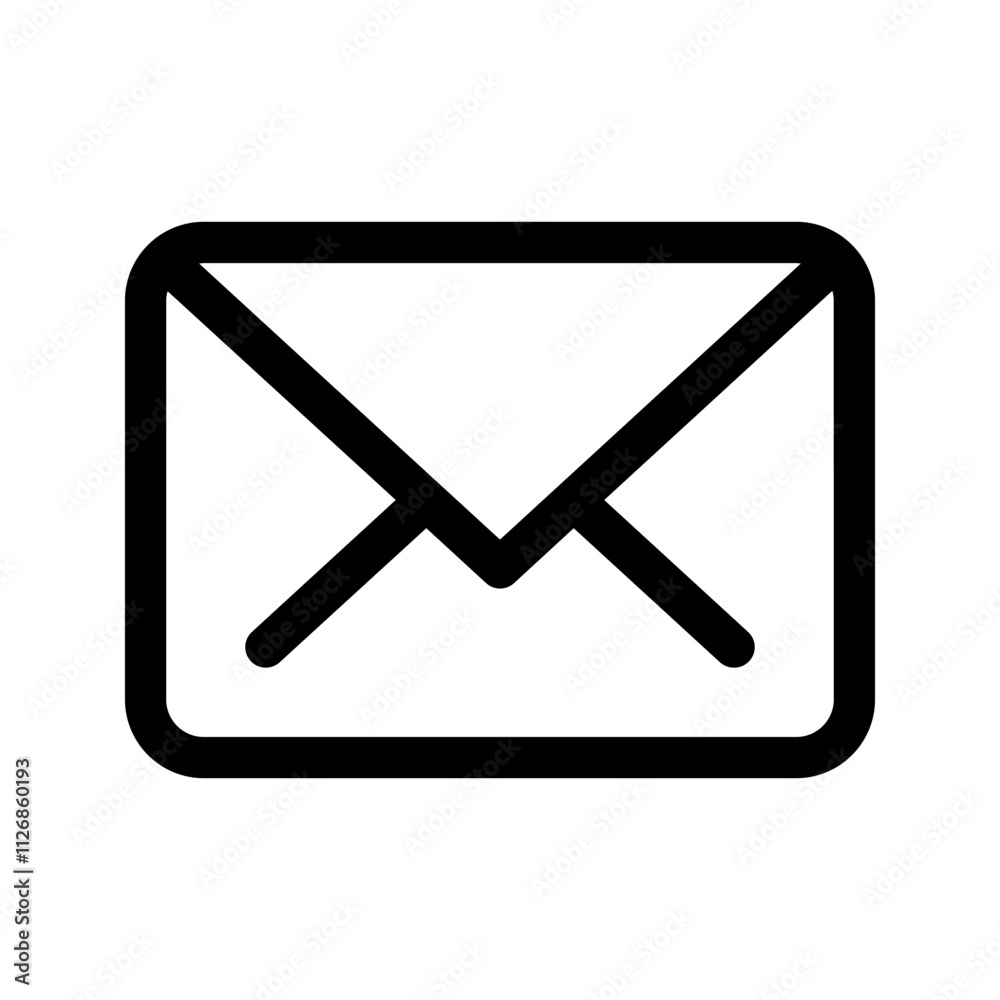 Wall mural envelope mail icon set. newsletter web buttons. close email letter outline vector symbol
