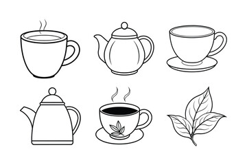 tea vector icon set