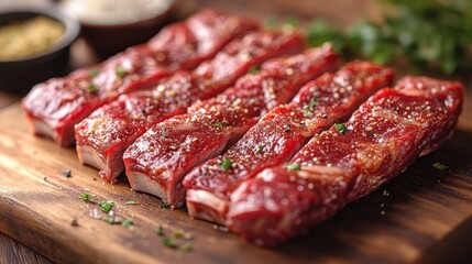a close up of ribs