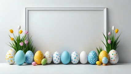 easter eggs and flowers