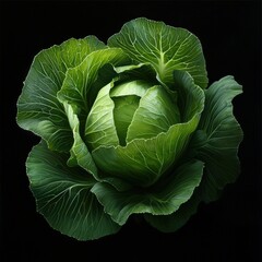 Obraz premium A head of cabbage with its leaves unfolding like layers of a flower.
