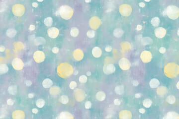 Obraz premium A pastel background featuring delicate, glowing dots in soft teal, pale yellow, and muted lavender.