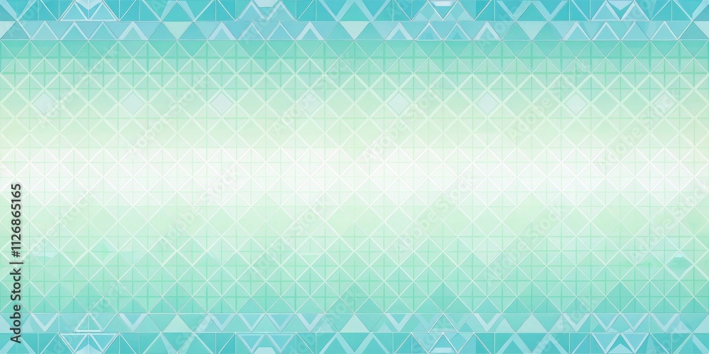 Aufkleber Abstract Geometric Background of Interlocking Triangles and Squares with a Gradient of Turquoise and White