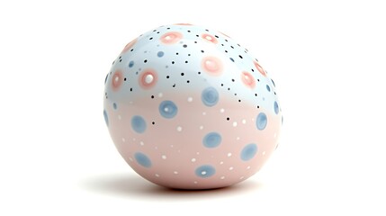 Decorated Easter Egg Pink Blue Spots Design