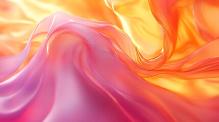 Fototapeta premium Abstract Swirling Pink and Orange Fabric Texture