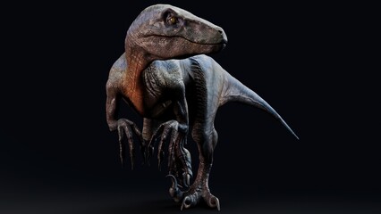 Velociraptor of background. 3d model rendering