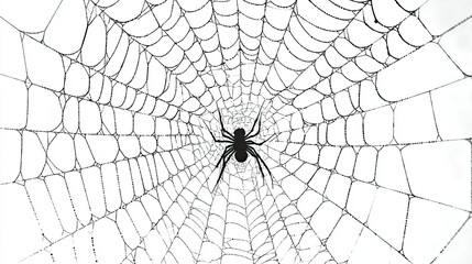 Obraz premium Spider in the center of its web.