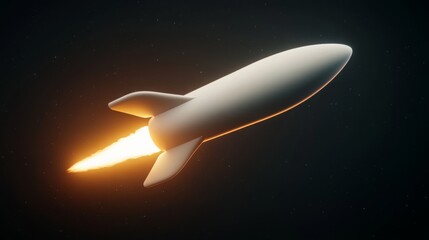 Fototapeta premium Futuristic Rocket Launch Space Exploration 3D Render