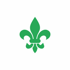 mardi gras symbol, fleur de lis simple logo, green, purple and yellow vector design element © SaymaHossan