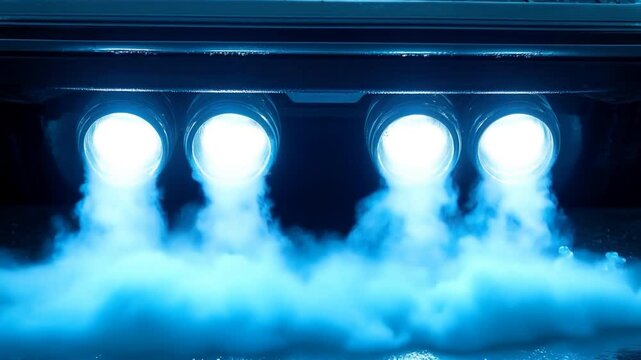 two twin sports car exhaust emitting nitro smoke performance ambiance smooth 4k video motion footage