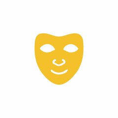 Theater masks icon. Masquerade vector icons. Comic and tragic mask icons. Happy and unhappy traditional symbol of theater. Funny and sad theater masks. Vector Illustration