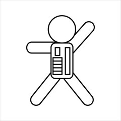 Printtoy robot toy baby line icon vector. toy robot toy baby sign. isolated contour symbol black illustration, with white background