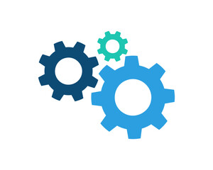 Gear icon with different color. Gear symbol, gear silhouette. Gear vector illustration