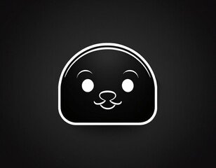 Fototapeta premium Mole icon. mole head front view simple black design isolated on white background. illustration. AI generated image.