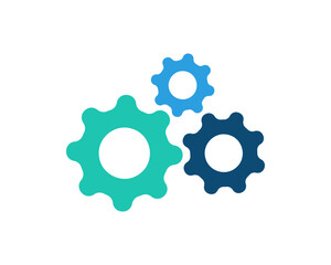 Gear icon with different color. Gear symbol, gear silhouette. Gear vector illustration