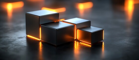 Abstract 3D composition of geometric shapes