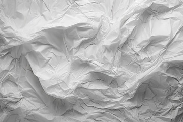 Obraz premium Minimalist White Wrinkled Paper Poster with Glued Creased Texture 