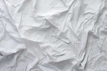 Obraz premium Minimalist White Wrinkled Paper Poster with Glued Creased Texture 