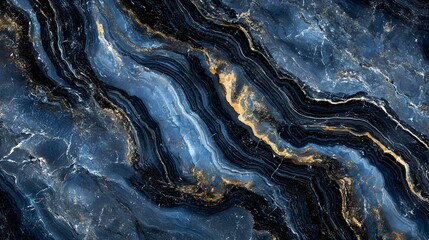 Obraz premium Abstract Blue Gold Marble Stone Texture Background