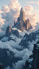 panorama of the mountains in winter