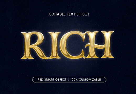 Gold Textured 3D Text Effect