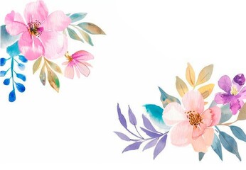 Obraz premium flores acuarela. tarjeta. 
