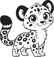 Fototapeta premium A cute kawaii leopard silhouette vector and illustration design.