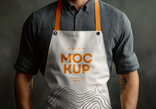 High-Quality Apron Mockup &ndash; AI-Generated Design for Customizable Branding, Kitchen, and Professional Use