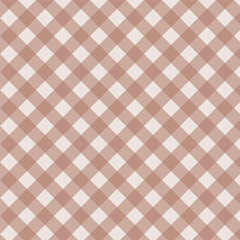Gingham seamless pattern.Checkered tartan plaid repeat pattern in brown.Geometric vector illustration background wallpaper.