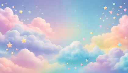 Pastel Dreamland rainbow unicorn background