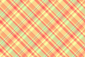 Hispanic texture plaid background, herringbone check fabric tartan. Striped pattern seamless textile vector in orange and red colors.